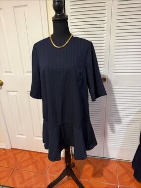 H&M Navy Pinstripe Mini Dress